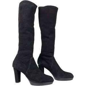 Donald J. Pliner Classic Black Suede Heeled Boots